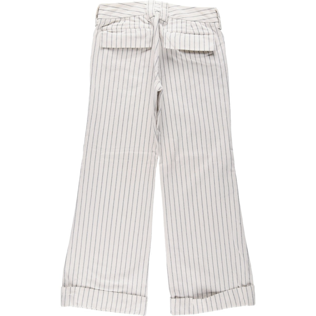 2000'S Banana Republic striped cotton slacks, women's size XL (equivalent to W31). cotton ivory Vintage Second Hand