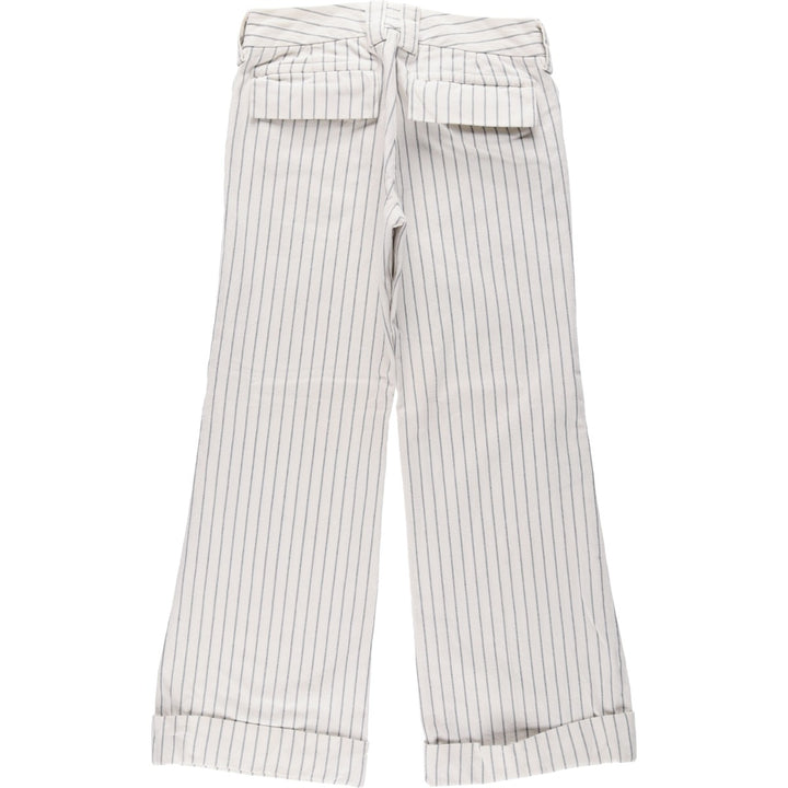 2000'S Banana Republic striped cotton slacks, women's size XL (equivalent to W31). cotton ivory Vintage Second Hand
