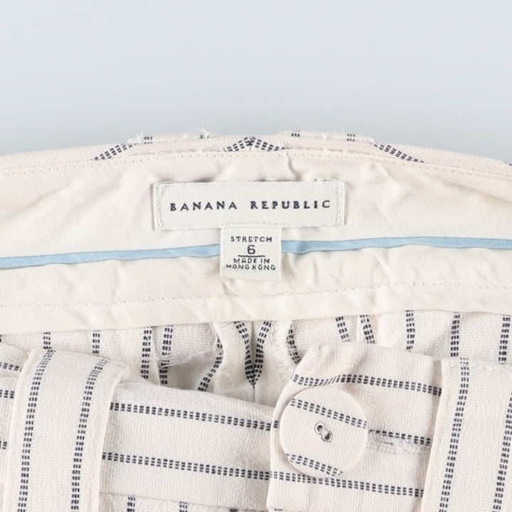 2000'S Banana Republic striped cotton slacks, women's size XL (equivalent to W31). cotton ivory Vintage Second Hand