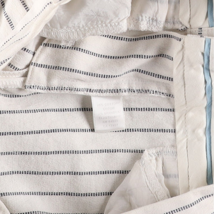 2000'S Banana Republic striped cotton slacks, women's size XL (equivalent to W31). cotton ivory Vintage Second Hand
