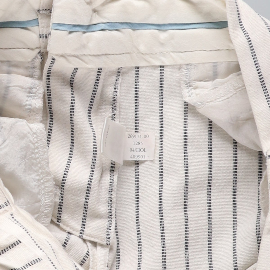 2000'S Banana Republic striped cotton slacks, women's size XL (equivalent to W31). cotton ivory Vintage Second Hand