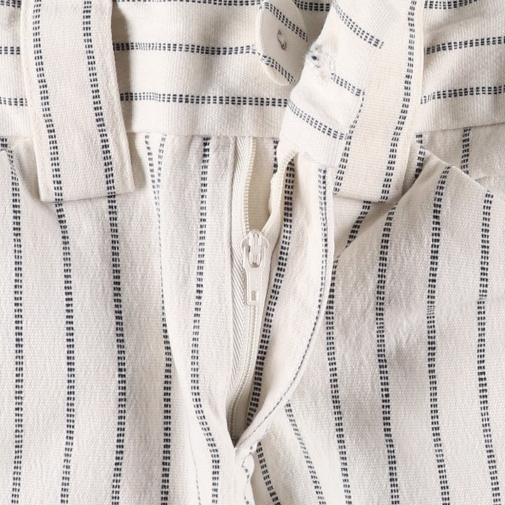 2000'S Banana Republic striped cotton slacks, women's size XL (equivalent to W31). cotton ivory Vintage Second Hand