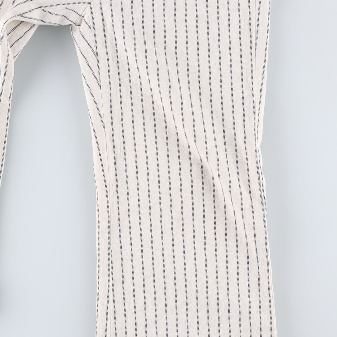 2000'S Banana Republic striped cotton slacks, women's size XL (equivalent to W31). cotton ivory Vintage Second Hand