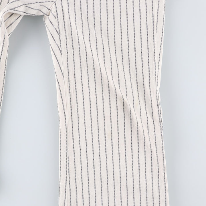 2000'S Banana Republic striped cotton slacks, women's size XL (equivalent to W31). cotton ivory Vintage Second Hand