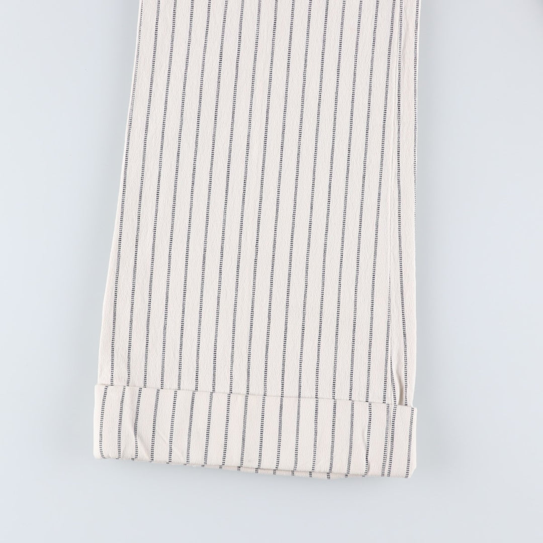 2000'S Banana Republic striped cotton slacks, women's size XL (equivalent to W31). cotton ivory Vintage Second Hand