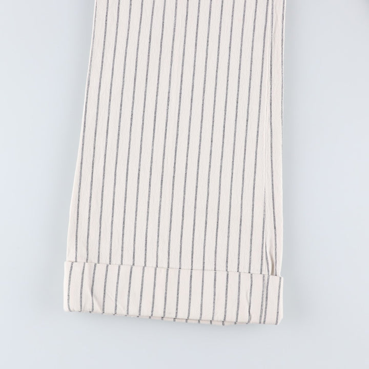 2000'S Banana Republic striped cotton slacks, women's size XL (equivalent to W31). cotton ivory Vintage Second Hand