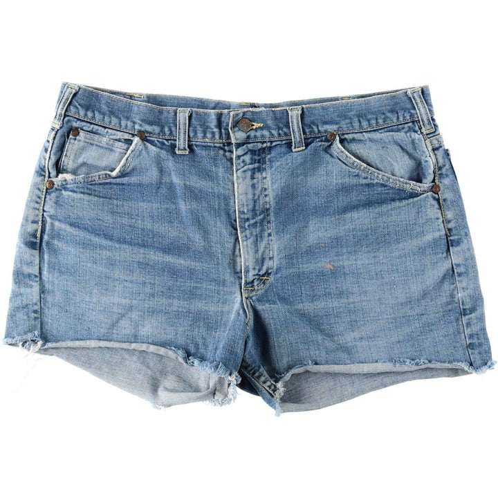 Lee RIDERS Cut-Off Denim Shorts, Made in USA, Women's XXL (equivalent to W36) unclear Blue type light blue Vintage Second Hand