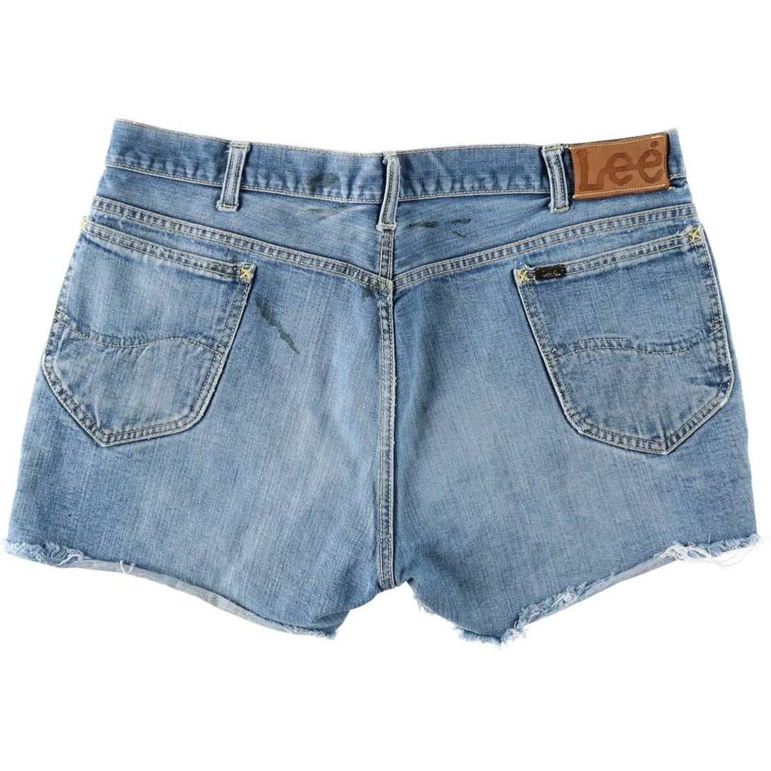 Lee RIDERS Cut-Off Denim Shorts, Made in USA, Women's XXL (equivalent to W36) unclear Blue type light blue Vintage Second Hand