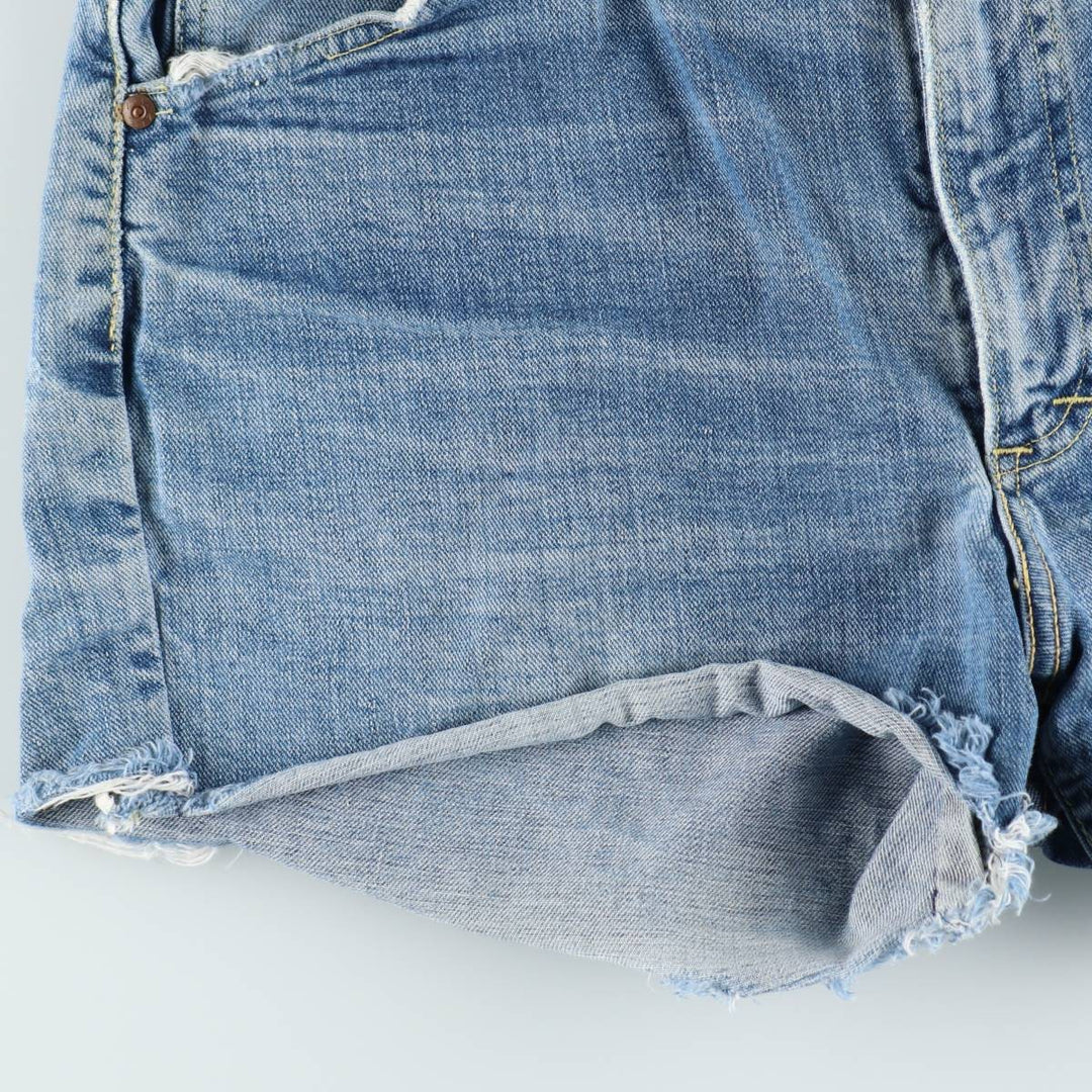 Lee RIDERS Cut-Off Denim Shorts, Made in USA, Women's XXL (equivalent to W36) unclear Blue type light blue Vintage Second Hand
