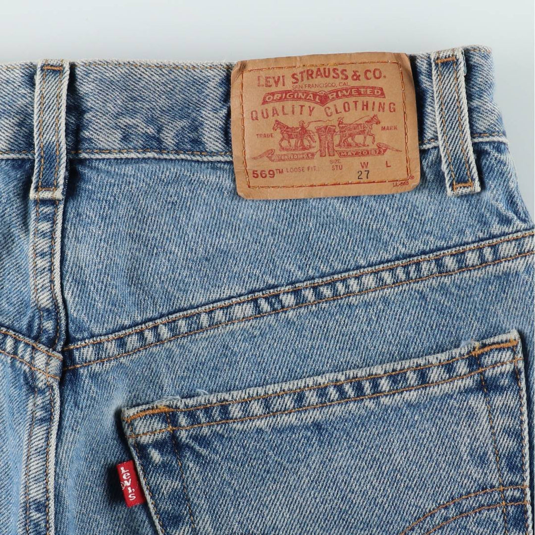 2000'S Levi's 569 Loose Fit Denim Shorts, Women's Size L (W29 equivalent) cotton blue type Vintage Second Hand