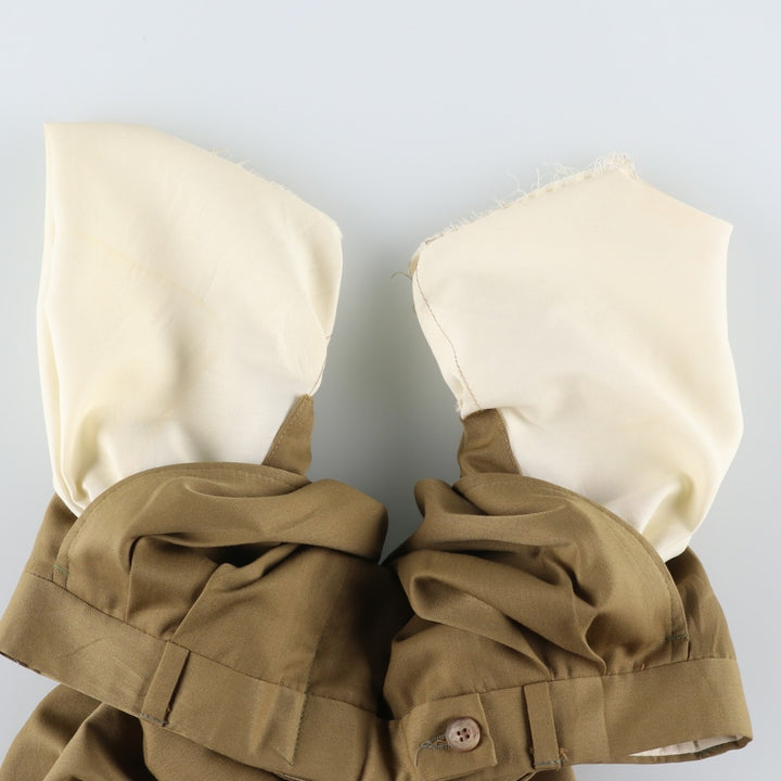 Vintage 90'S two-pleat slacks, women's size L (equivalent to W30). unclear Khaki type Vintage Second Hand