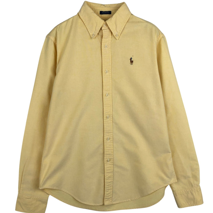 Ralph Lauren CLASSIC FIT Long-Sleeve Button-Down Shirt, Women's Size M (approx.) cotton yellow type Vintage Second Hand
