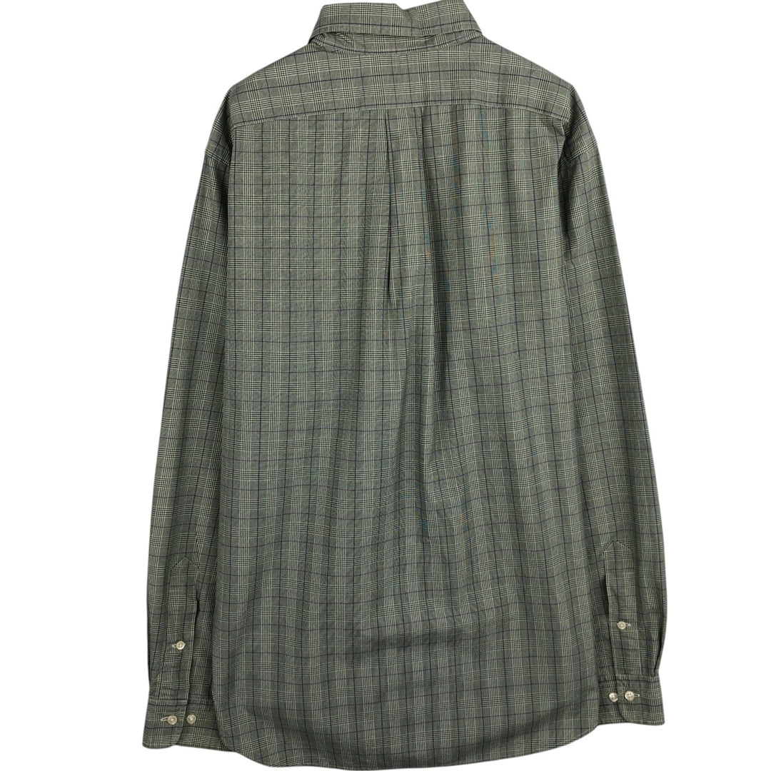 Ralph Lauren Classic Fit Long Sleeve Button Down Check Shirt Men's Size L cotton green type Vintage Second Hand