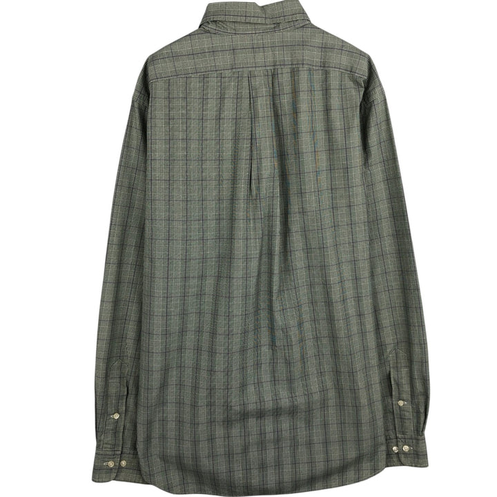 Ralph Lauren Classic Fit Long Sleeve Button Down Check Shirt Men's Size L cotton green type Vintage Second Hand