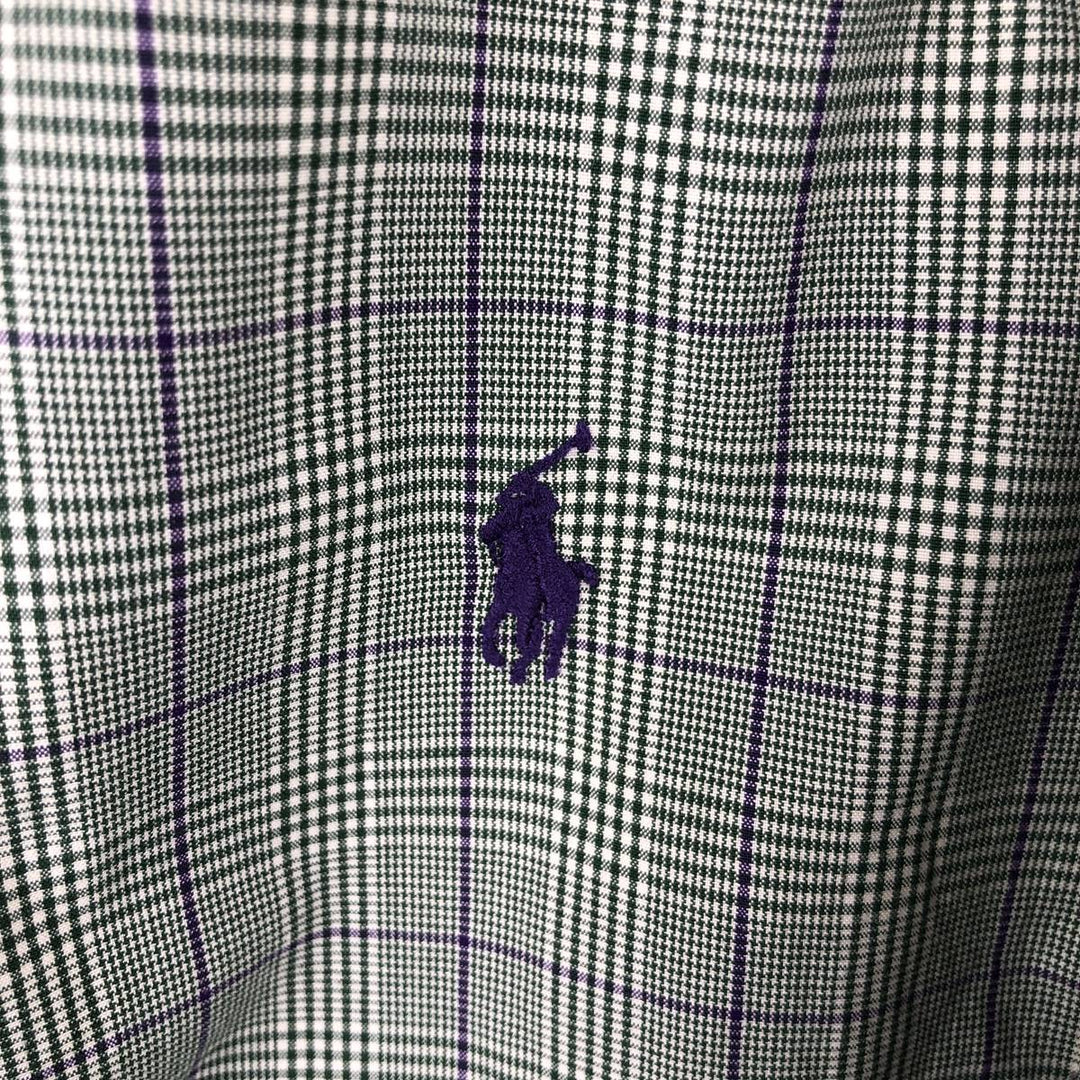 Ralph Lauren Classic Fit Long Sleeve Button Down Check Shirt Men's Size L cotton green type Vintage Second Hand