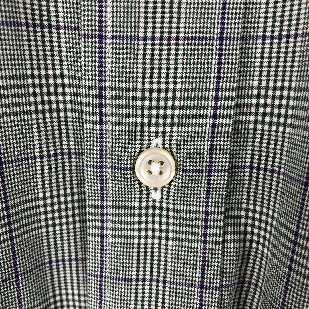 Ralph Lauren Classic Fit Long Sleeve Button Down Check Shirt Men's Size L cotton green type Vintage Second Hand