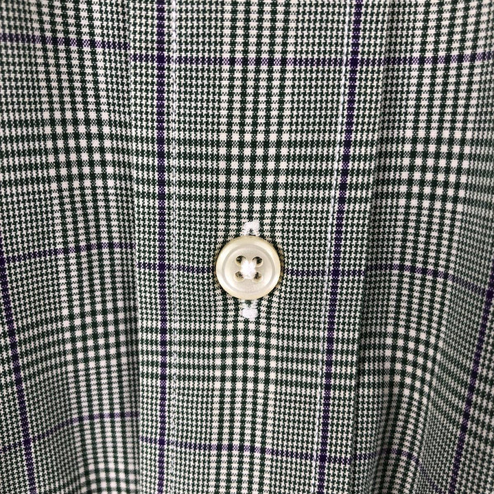 Ralph Lauren Classic Fit Long Sleeve Button Down Check Shirt Men's Size L cotton green type Vintage Second Hand