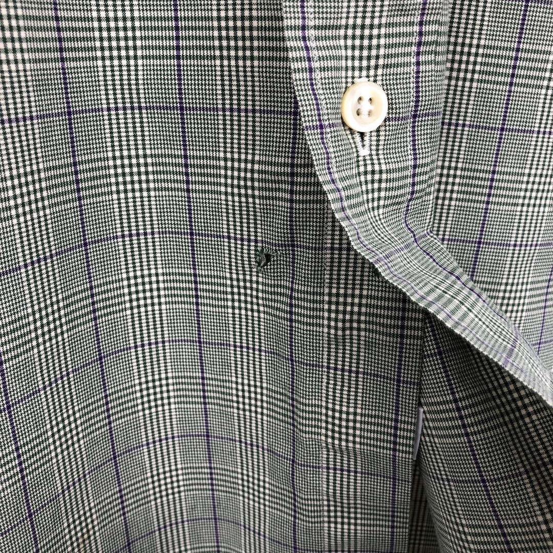 Ralph Lauren Classic Fit Long Sleeve Button Down Check Shirt Men's Size L cotton green type Vintage Second Hand