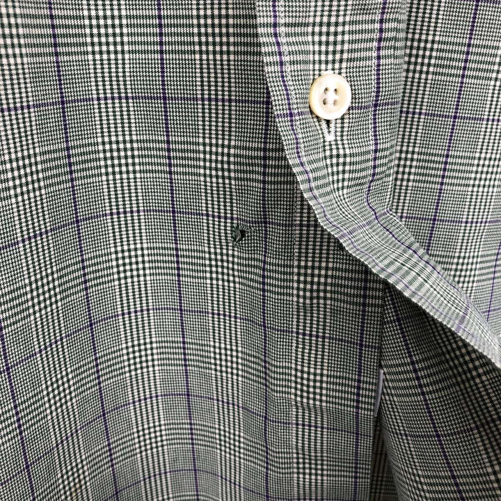 Ralph Lauren Classic Fit Long Sleeve Button Down Check Shirt Men's Size L cotton green type Vintage Second Hand