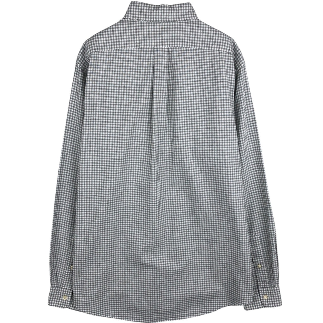 Ralph Lauren POLO RALPH LAUREN CLASSIC FIT Gingham Check Long-Sleeve Button-Down Check Shirt, Women's Size L (approx.) cotton gray type Vintage Second Hand