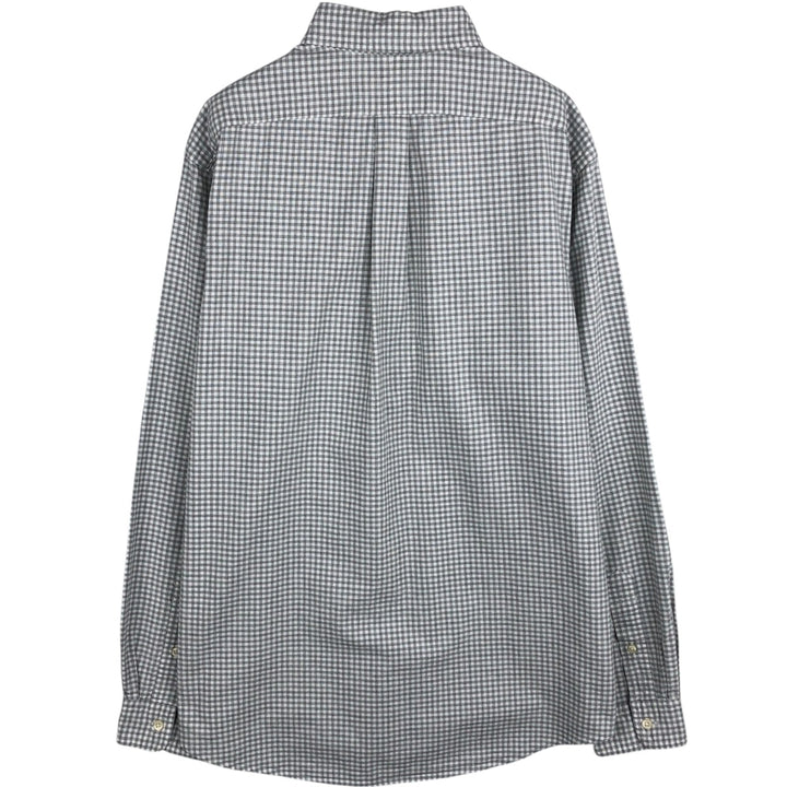 Ralph Lauren POLO RALPH LAUREN CLASSIC FIT Gingham Check Long-Sleeve Button-Down Check Shirt, Women's Size L (approx.) cotton gray type Vintage Second Hand