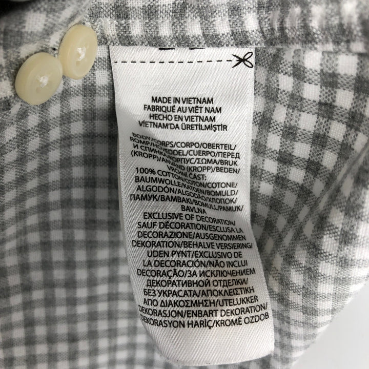 Ralph Lauren POLO RALPH LAUREN CLASSIC FIT Gingham Check Long-Sleeve Button-Down Check Shirt, Women's Size L (approx.) cotton gray type Vintage Second Hand