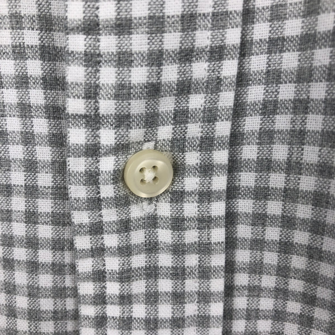 Ralph Lauren POLO RALPH LAUREN CLASSIC FIT Gingham Check Long-Sleeve Button-Down Check Shirt, Women's Size L (approx.) cotton gray type Vintage Second Hand