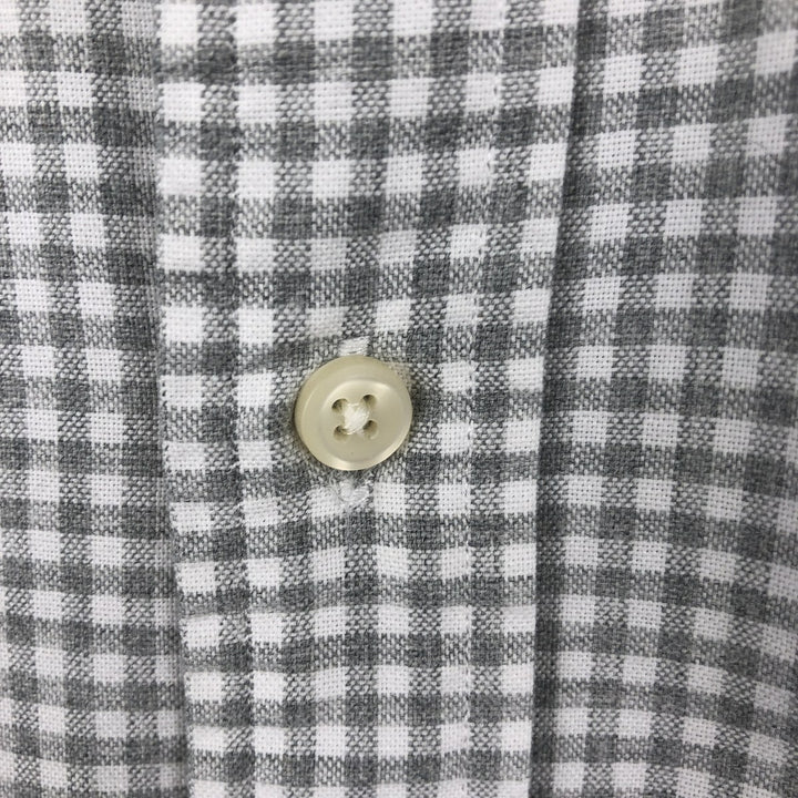Ralph Lauren POLO RALPH LAUREN CLASSIC FIT Gingham Check Long-Sleeve Button-Down Check Shirt, Women's Size L (approx.) cotton gray type Vintage Second Hand