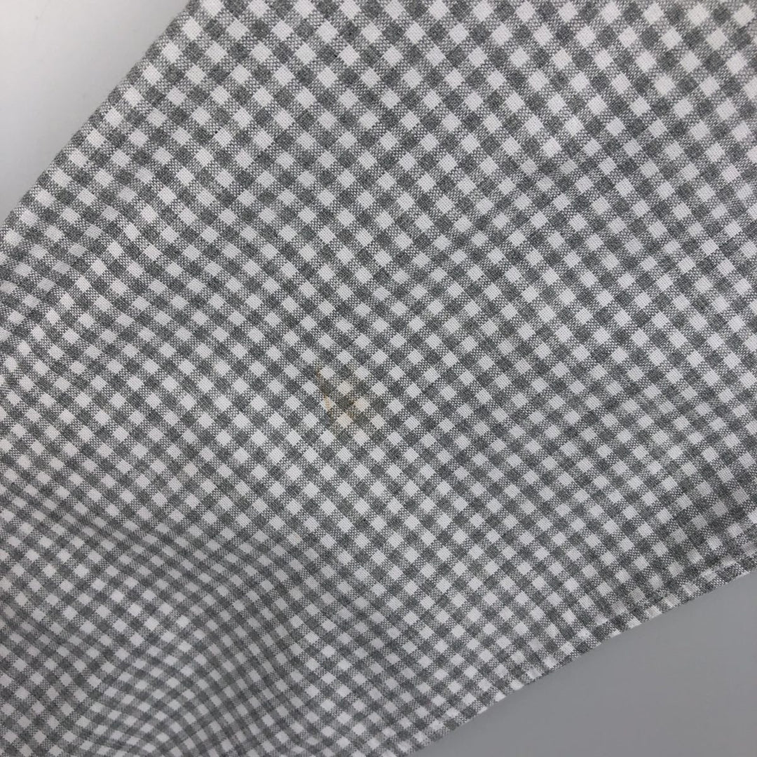 Ralph Lauren POLO RALPH LAUREN CLASSIC FIT Gingham Check Long-Sleeve Button-Down Check Shirt, Women's Size L (approx.) cotton gray type Vintage Second Hand