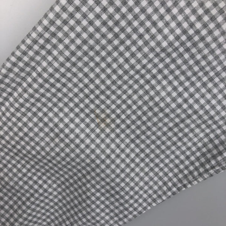 Ralph Lauren POLO RALPH LAUREN CLASSIC FIT Gingham Check Long-Sleeve Button-Down Check Shirt, Women's Size L (approx.) cotton gray type Vintage Second Hand