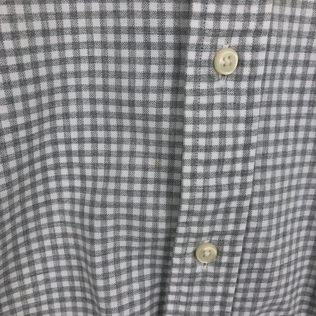 Ralph Lauren POLO RALPH LAUREN CLASSIC FIT Gingham Check Long-Sleeve Button-Down Check Shirt, Women's Size L (approx.) cotton gray type Vintage Second Hand