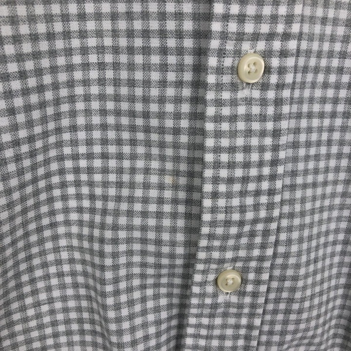 Ralph Lauren POLO RALPH LAUREN CLASSIC FIT Gingham Check Long-Sleeve Button-Down Check Shirt, Women's Size L (approx.) cotton gray type Vintage Second Hand