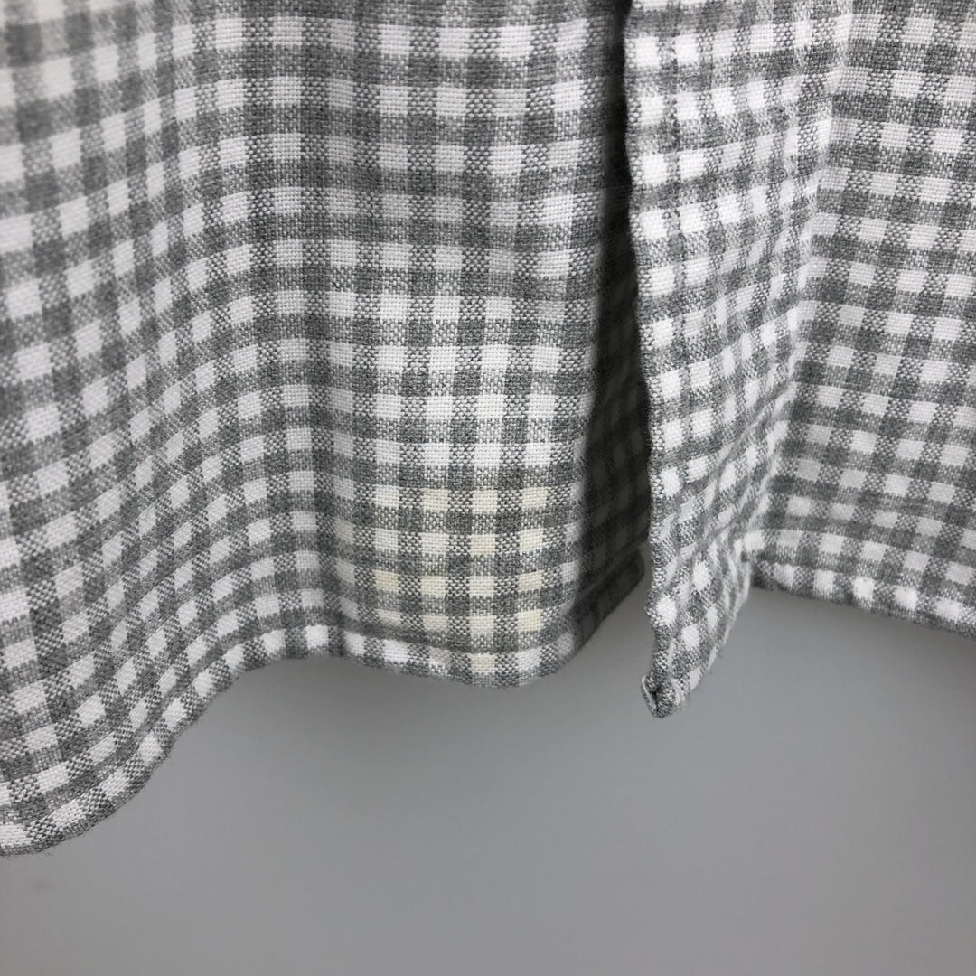 Ralph Lauren POLO RALPH LAUREN CLASSIC FIT Gingham Check Long-Sleeve Button-Down Check Shirt, Women's Size L (approx.) cotton gray type Vintage Second Hand