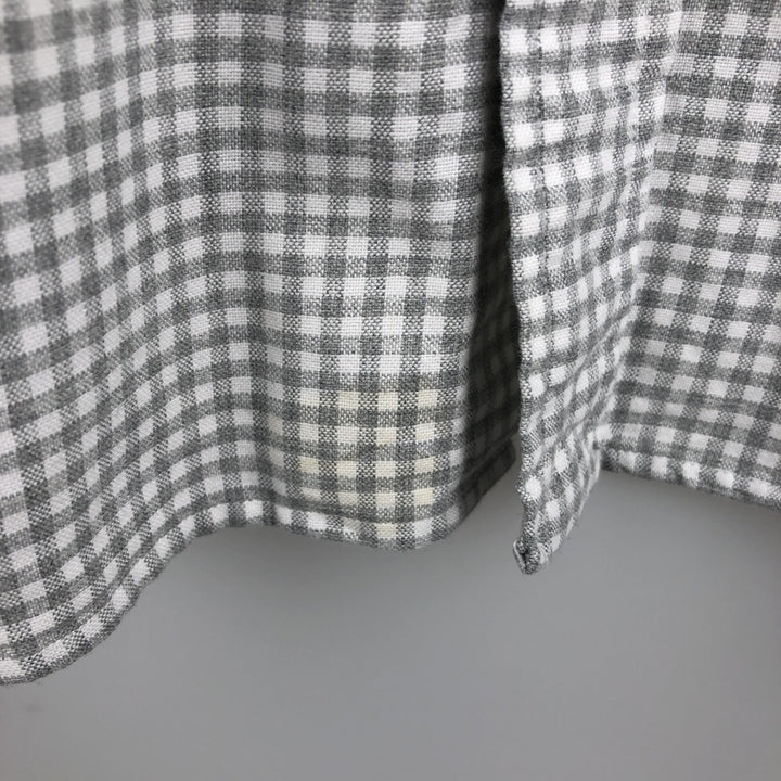 Ralph Lauren POLO RALPH LAUREN CLASSIC FIT Gingham Check Long-Sleeve Button-Down Check Shirt, Women's Size L (approx.) cotton gray type Vintage Second Hand