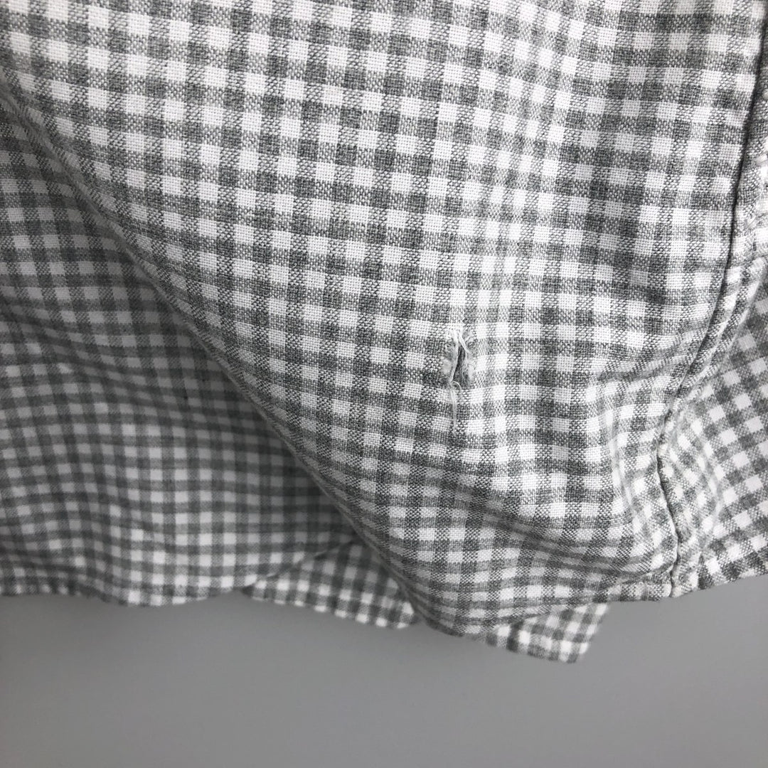 Ralph Lauren POLO RALPH LAUREN CLASSIC FIT Gingham Check Long-Sleeve Button-Down Check Shirt, Women's Size L (approx.) cotton gray type Vintage Second Hand