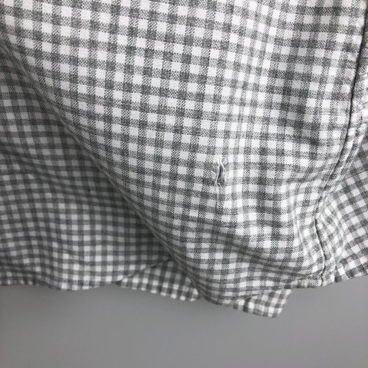 Ralph Lauren POLO RALPH LAUREN CLASSIC FIT Gingham Check Long-Sleeve Button-Down Check Shirt, Women's Size L (approx.) cotton gray type Vintage Second Hand