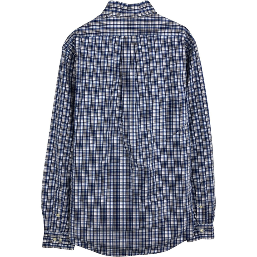 Ralph Lauren POLO by Ralph Lauren CUSTOM FIT Long-Sleeve Button-Down Check Shirt, Women's Size S (approx.) cotton blue type Vintage Second Hand