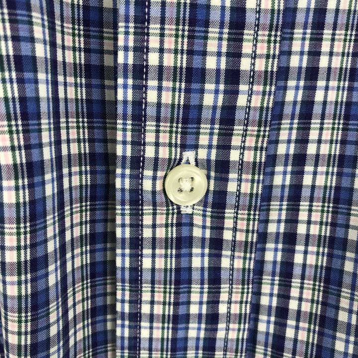 Ralph Lauren POLO by Ralph Lauren CUSTOM FIT Long-Sleeve Button-Down Check Shirt, Women's Size S (approx.) cotton blue type Vintage Second Hand