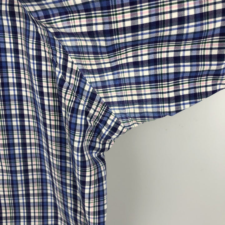 Ralph Lauren POLO by Ralph Lauren CUSTOM FIT Long-Sleeve Button-Down Check Shirt, Women's Size S (approx.) cotton blue type Vintage Second Hand