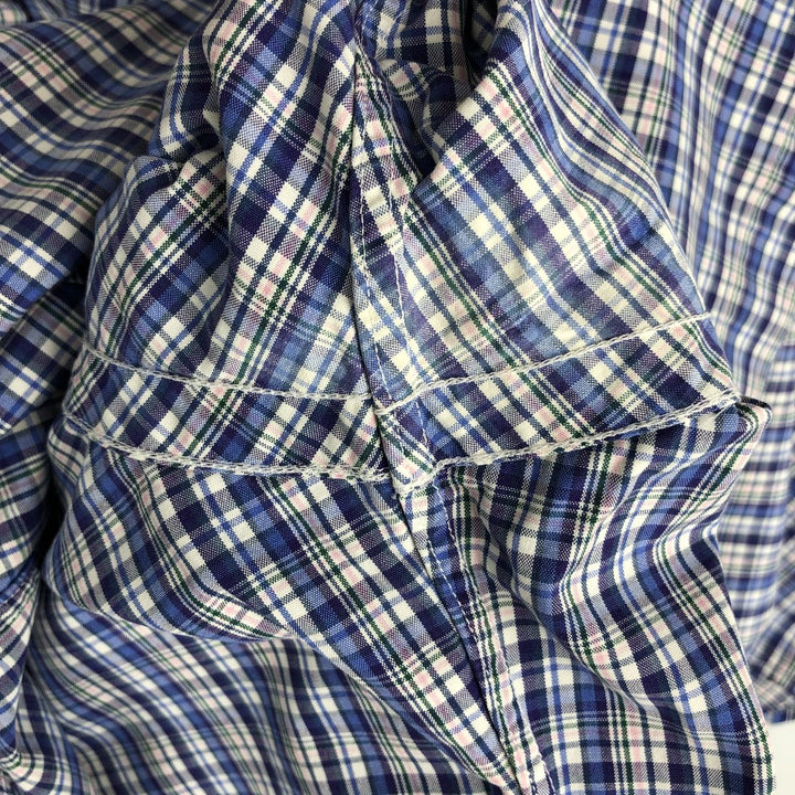 Ralph Lauren POLO by Ralph Lauren CUSTOM FIT Long-Sleeve Button-Down Check Shirt, Women's Size S (approx.) cotton blue type Vintage Second Hand
