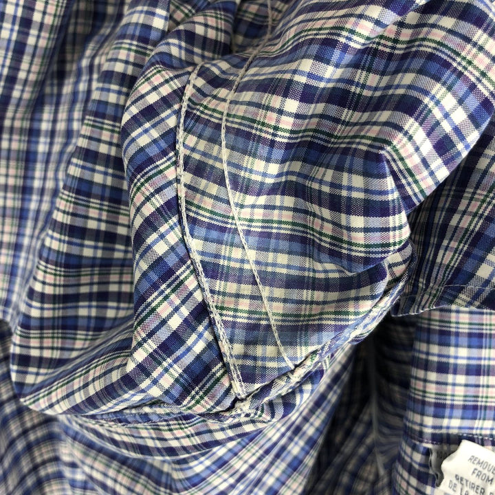 Ralph Lauren POLO by Ralph Lauren CUSTOM FIT Long-Sleeve Button-Down Check Shirt, Women's Size S (approx.) cotton blue type Vintage Second Hand
