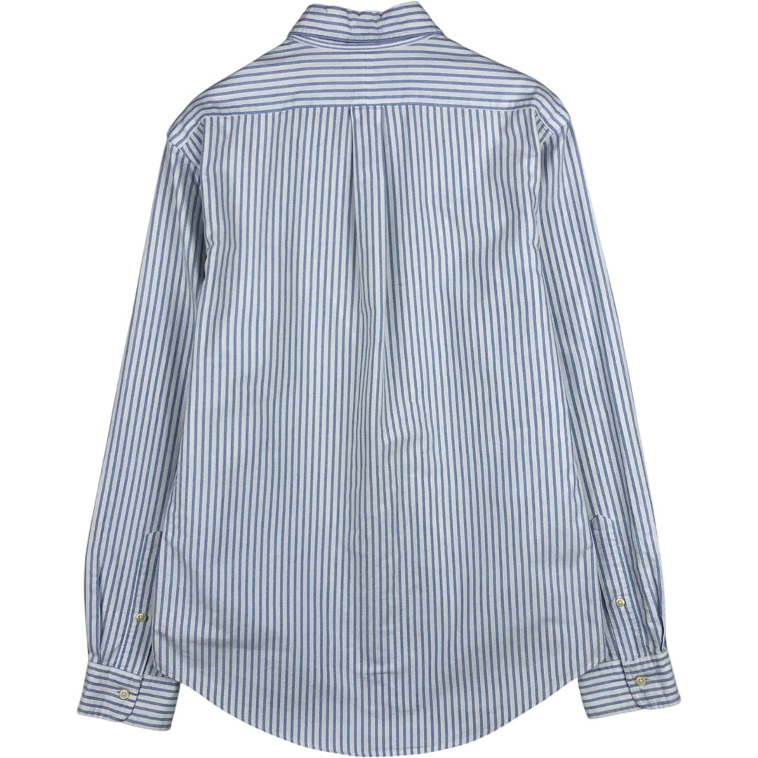 Ralph Lauren Slim Fit Long Sleeve Button-Down Striped Shirt, Women's Size Medium cotton Blue type light blue Vintage Second Hand
