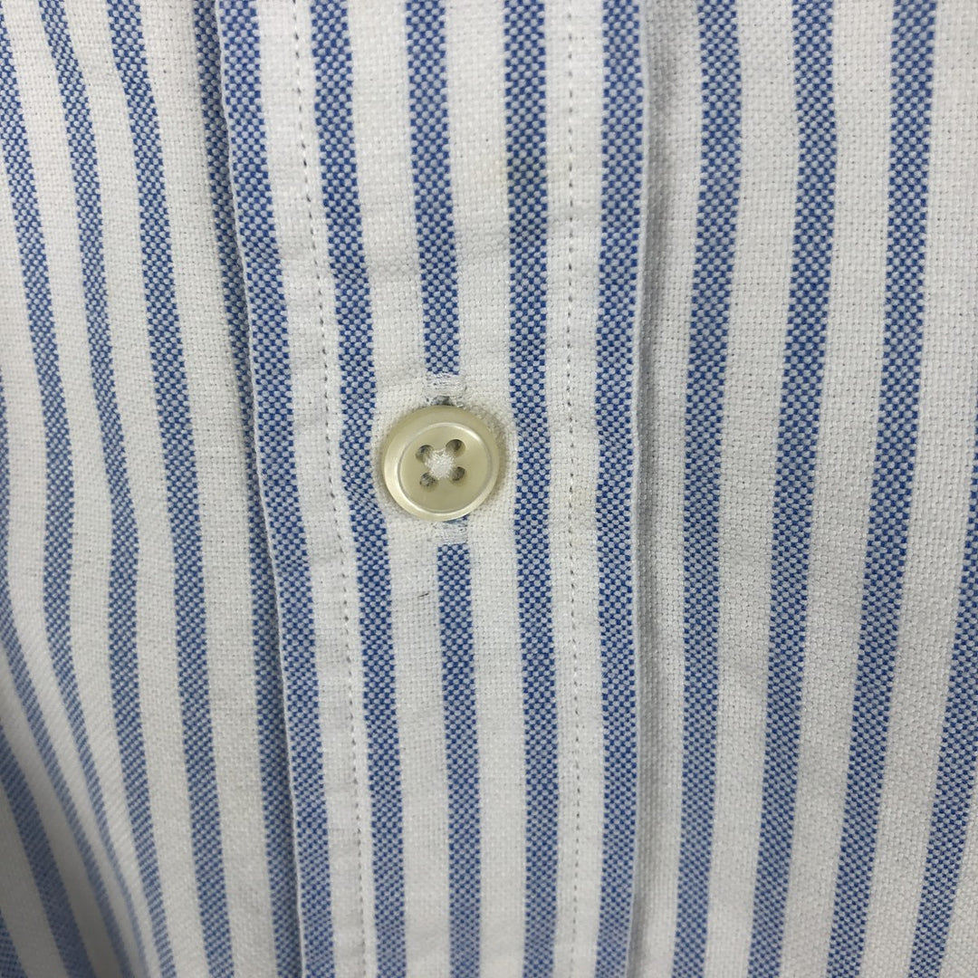 Ralph Lauren Slim Fit Long Sleeve Button-Down Striped Shirt, Women's Size Medium cotton Blue type light blue Vintage Second Hand