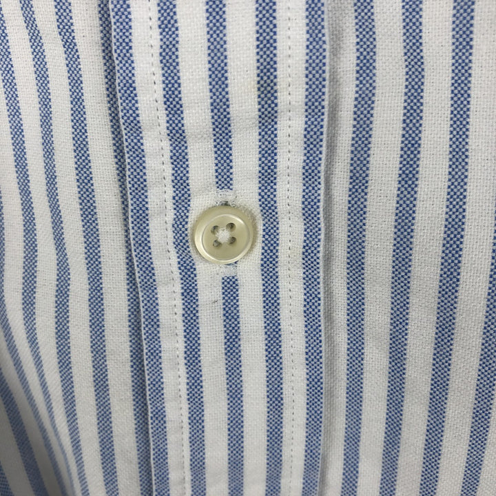 Ralph Lauren Slim Fit Long Sleeve Button-Down Striped Shirt, Women's Size Medium cotton Blue type light blue Vintage Second Hand