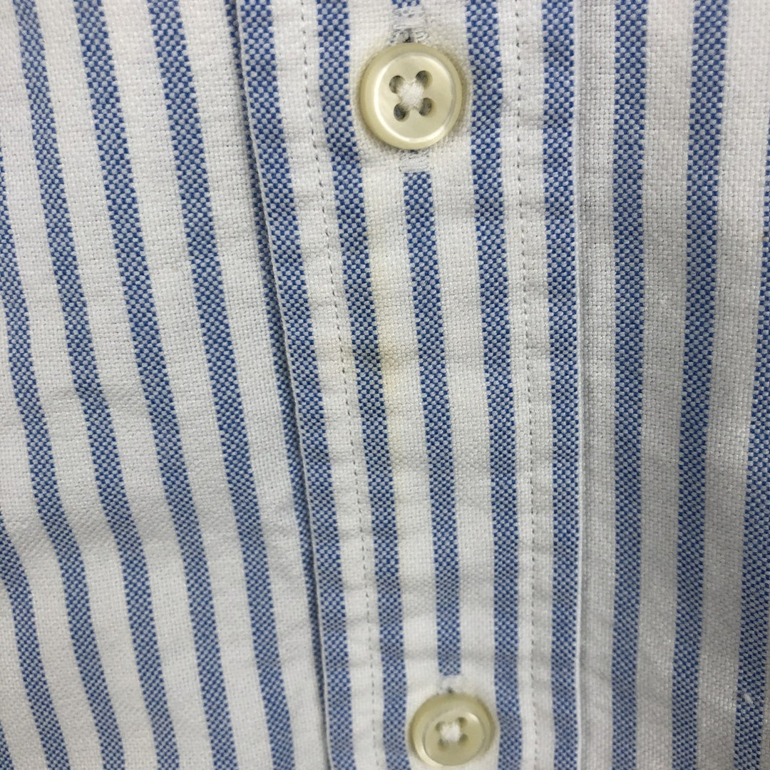 Ralph Lauren Slim Fit Long Sleeve Button-Down Striped Shirt, Women's Size Medium cotton Blue type light blue Vintage Second Hand