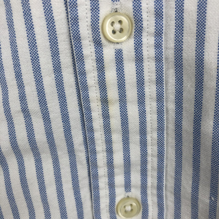 Ralph Lauren Slim Fit Long Sleeve Button-Down Striped Shirt, Women's Size Medium cotton Blue type light blue Vintage Second Hand