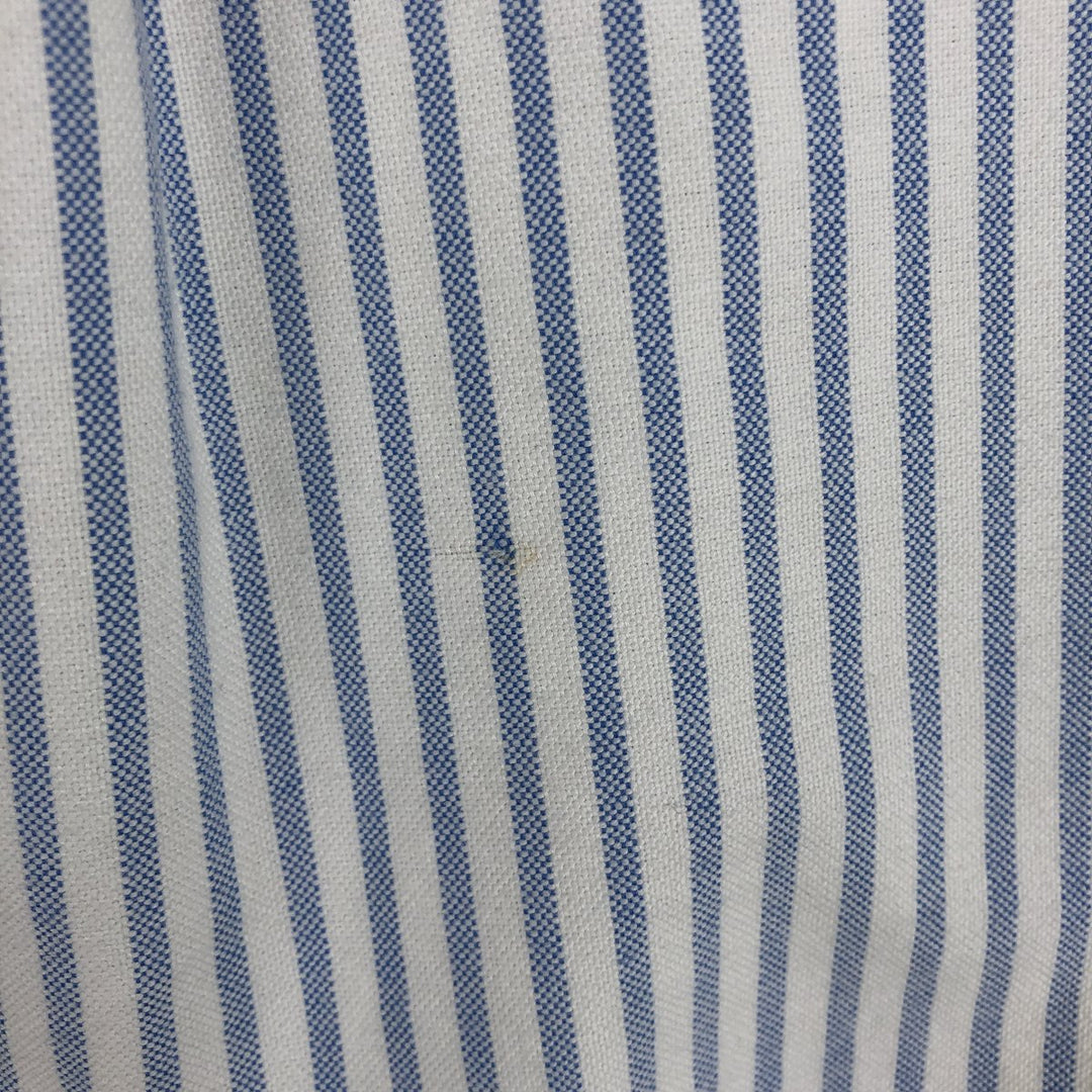Ralph Lauren Slim Fit Long Sleeve Button-Down Striped Shirt, Women's Size Medium cotton Blue type light blue Vintage Second Hand