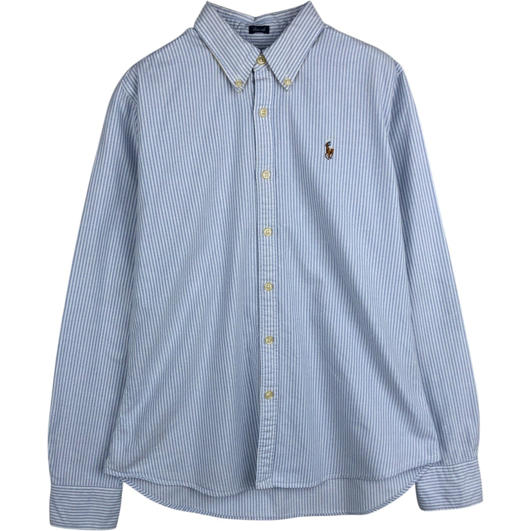 Ralph Lauren Slim Fit Long Sleeve Button-Down Striped Shirt, Women's Size Small cotton white type Vintage Second Hand