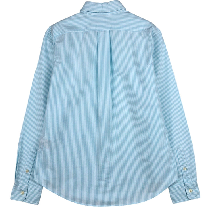 Ralph Lauren Classic Fit Long Sleeve Button-Down Striped Shirt, Women's Size Medium cotton Blue type light blue Vintage Second Hand