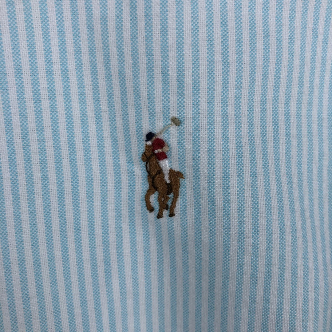 Ralph Lauren Classic Fit Long Sleeve Button-Down Striped Shirt, Women's Size Medium cotton Blue type light blue Vintage Second Hand